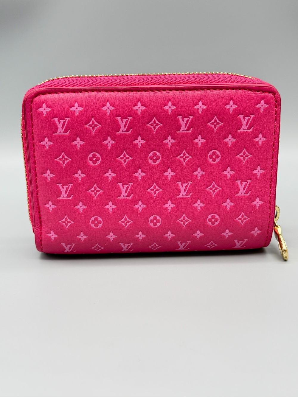 Louis Vuitton Pink Nanogram Zip-Around Compact Wallet